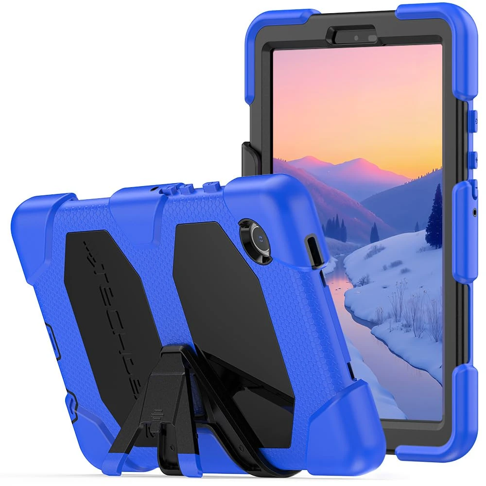 TECHGEAR G-SHOCK Tough Rugged Armour Case for Samsung Galaxy Tab A9 8.7" 2023 (SM-X110 / SM-X115) - Heavy Duty Shockproof Impact Survival With Stand for Kids, Schools, Builders, Workmen - Blue