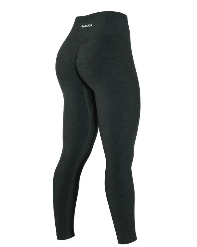 AUROLA Workout Leggings for Women Seamless Scrunch Tights Tummy Control Gym Fitness Girl Sport Active Yoga Pants, Army Green, Large