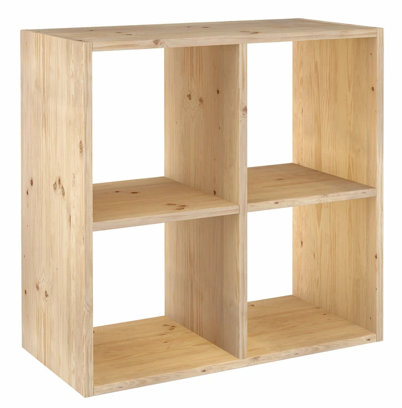 Astigarraga Kit Line Modular Shelving 4 Cubes Dinamic, Solid Pine Wood - 71x71x33cm