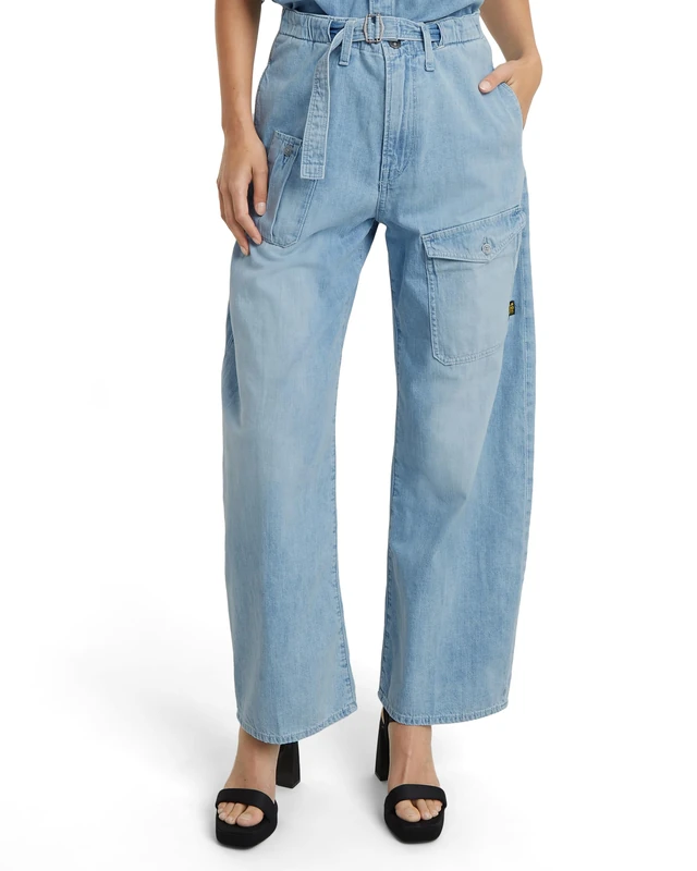 G-Star Women's Belted Cargo Loose Jeans, Blue (sun faded blue mist D24361-D252-G342), 24W / 28L