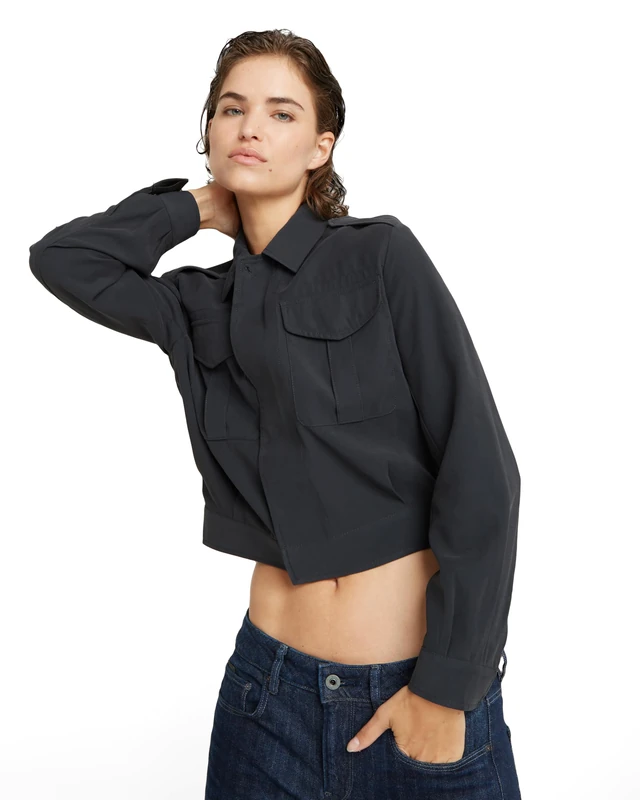 G-Star Women's Officer Short Jacket , Blue (petrol D24583-D522-860), L