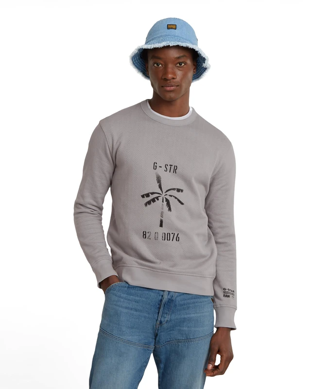 G-Star Men's Musa Stencil Sweater, Grey (grey alloy D24703-D557-G276), XS