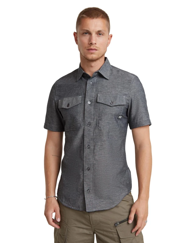 G-Star Men's Marine Slim Shirt , Multicolor (salute/milk D19751-D123-D851), XXL