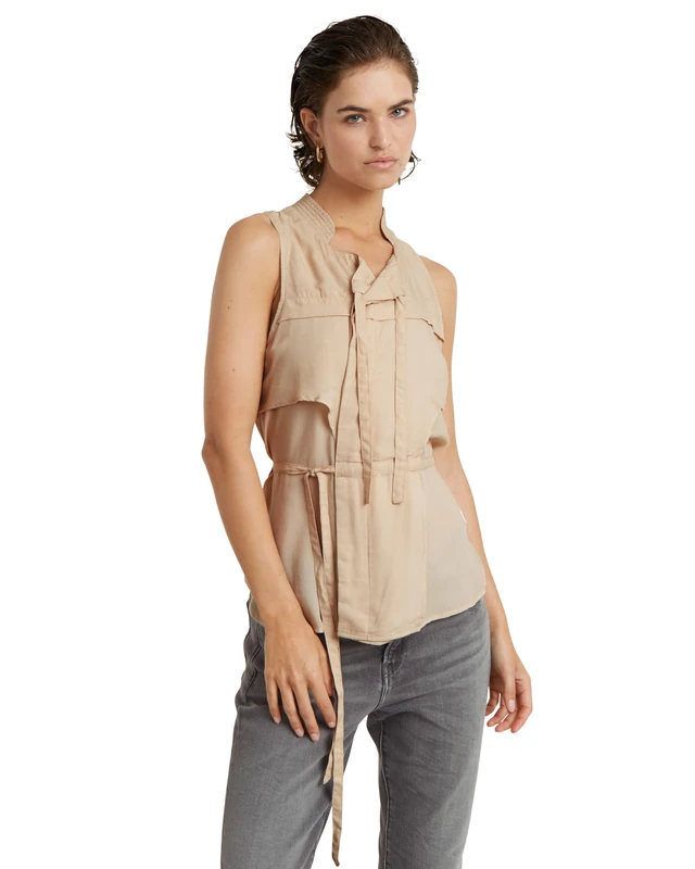 G-Star Women's Singlet Top , Beige/khaki (moonlight D24591-D572-G287), L