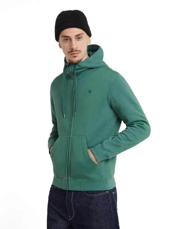 G-Star Men's Premium Core Zip Thru Hoodie, Green (blue spruce D16122-C235-G282), XS
