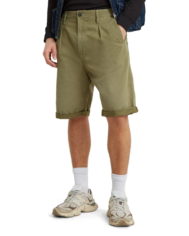 G-Star Men's Pleated Chino Shorts, Green (smoke olive D24544-C962-B212), 34
