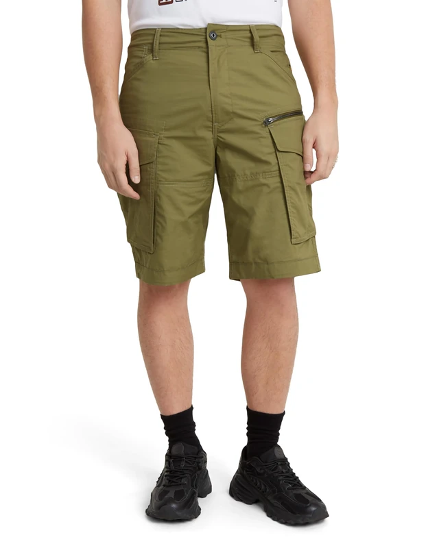 G-Star Men's Rovic Zip Relaxed Shorts, Green (smoke olive D08566-D308-B212), 29