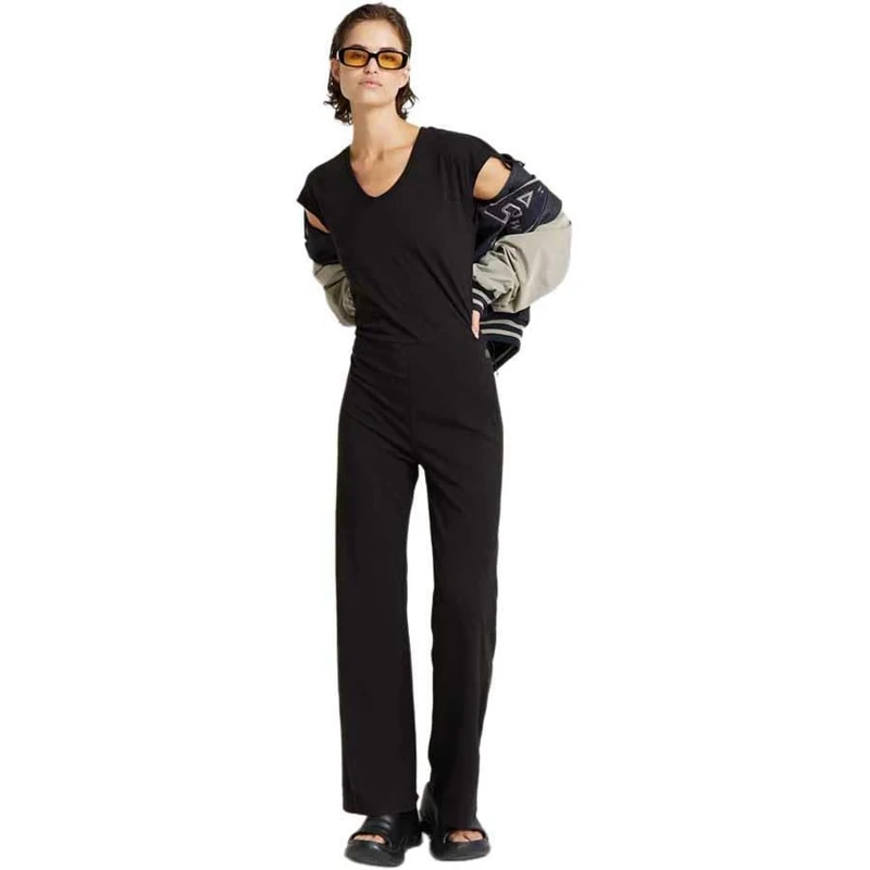 G-Star Women's Riveted Flared Jumpsuit, Black (dk black D24575-B771-6484), XL