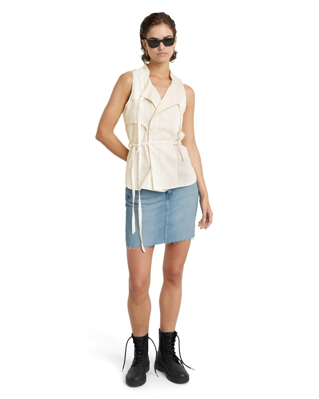 G-Star Women's Singlet Top , Grey (lt chalk D24591-D591-1284), L