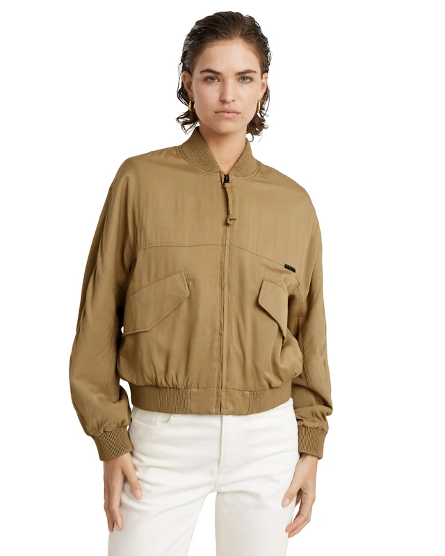 G-Star Women's Everyday Bomber Overshirt , Beige/khaki (safari D23018-D573-B444), M