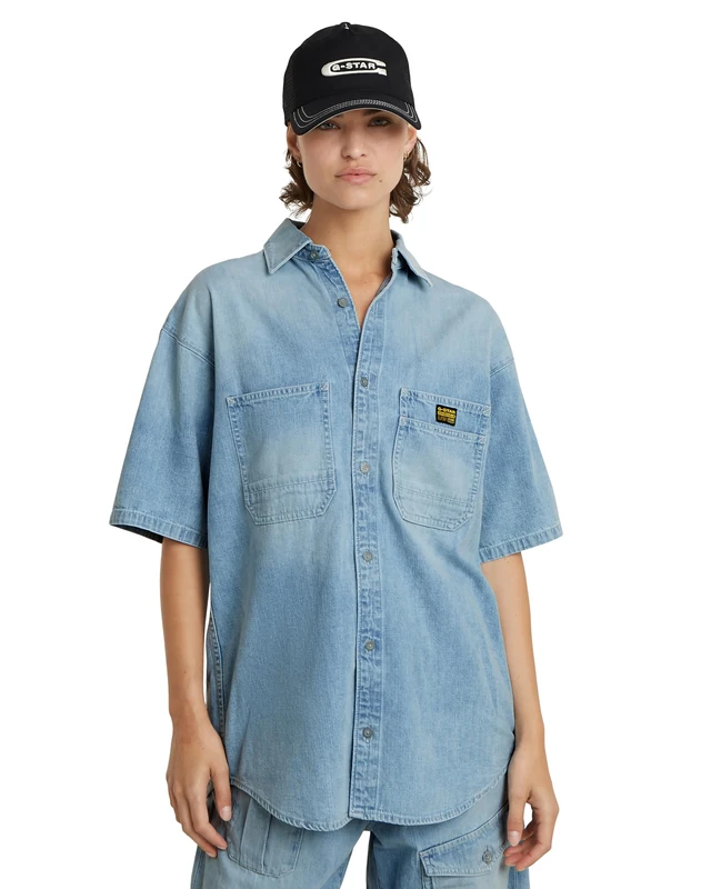 G-Star Women's Relaxed Venture Shirt , Blue (sun faded blue mist D24882-D252-G342), XXS