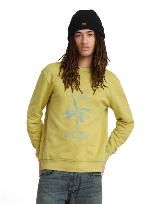 G-Star Men's Musa Stencil Sweater, Green (linden green D24703-D557-G306), S