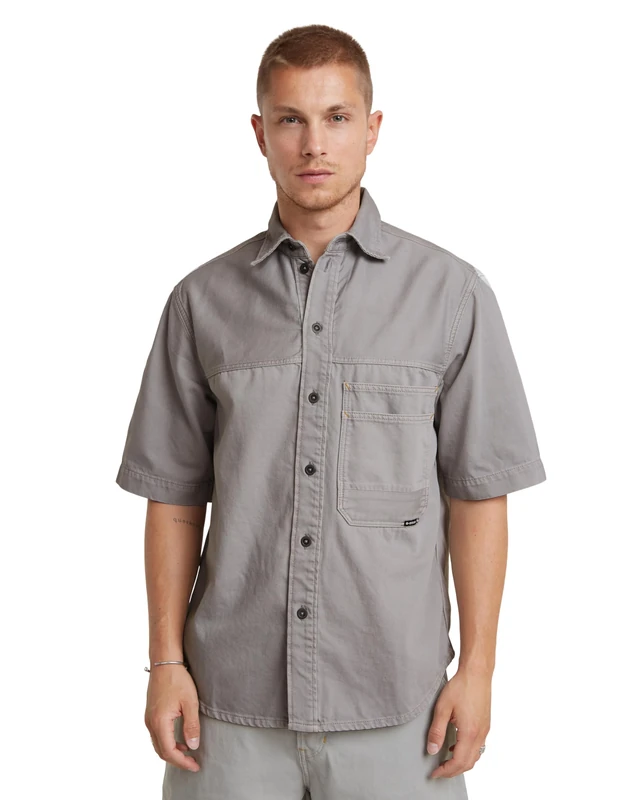 G-Star Men's Double Pocket Relaxed Shirt, Grey (renaissance correct grey gd D24603-D551-G410), M