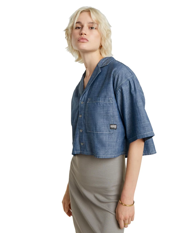 G-Star Women's Roamer Shirt , Blue (rinsed D24345-D558-082), M - Image 1