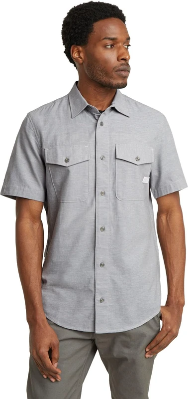 G-Star Men's Marine Slim Shirt , Multicolor (correct winter grey/ecru D19751-D123-G301), XS