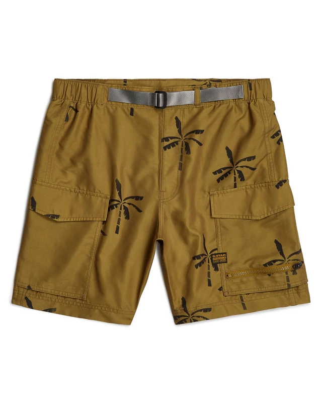 G-Star Men's Cargo Allover Swim Shorts, Multicolor (tobacco banana tree D24478-C331-G630), M