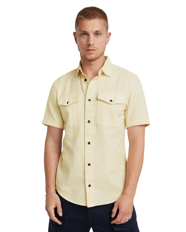 G-Star Men's Marine Slim Shirt , Beige/khaki (ecru gd D19751-D454-C487), XXL
