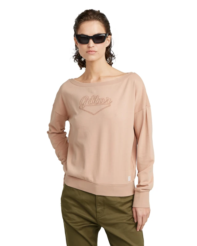 G-Star Women's Boat Neck Loose Sweater, Pink (rugby tan D24579-A970-G373), XL - Image 1