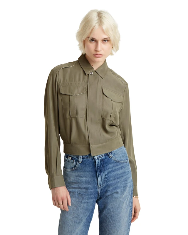 G-Star Women's Officer Short Jacket , Green (shamrock D24583-D522-2199), XXS - Image 1
