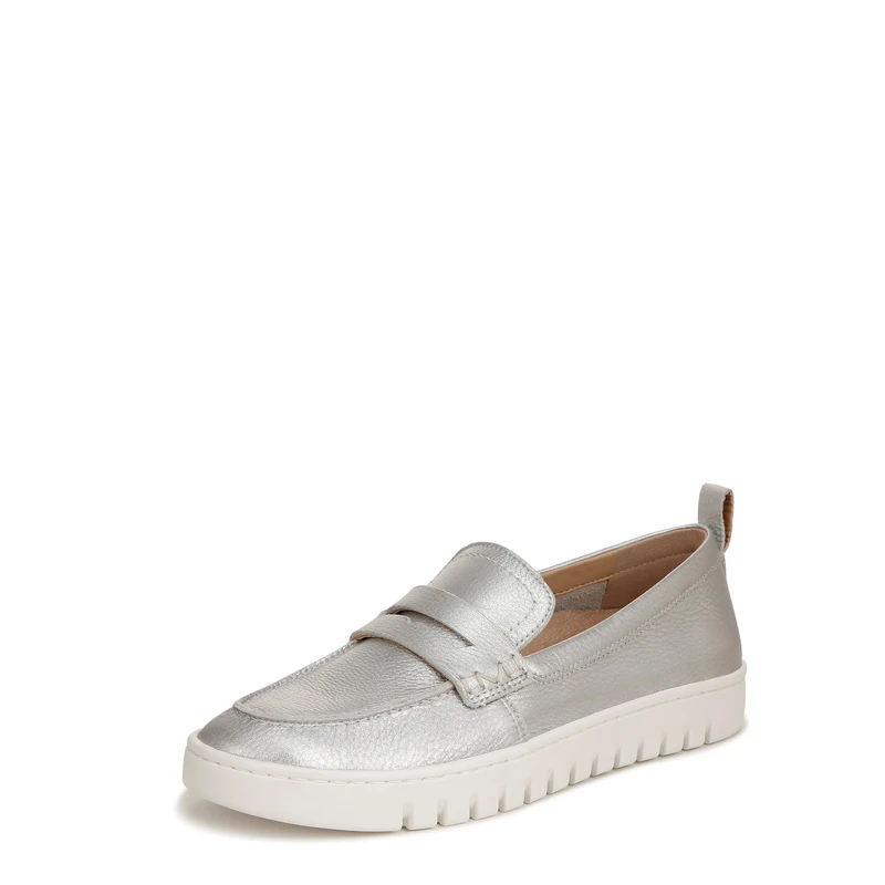 Vionic Women's Loafers Uptown Shoes with Arch Support Silver UK 5.5 Medium Fit