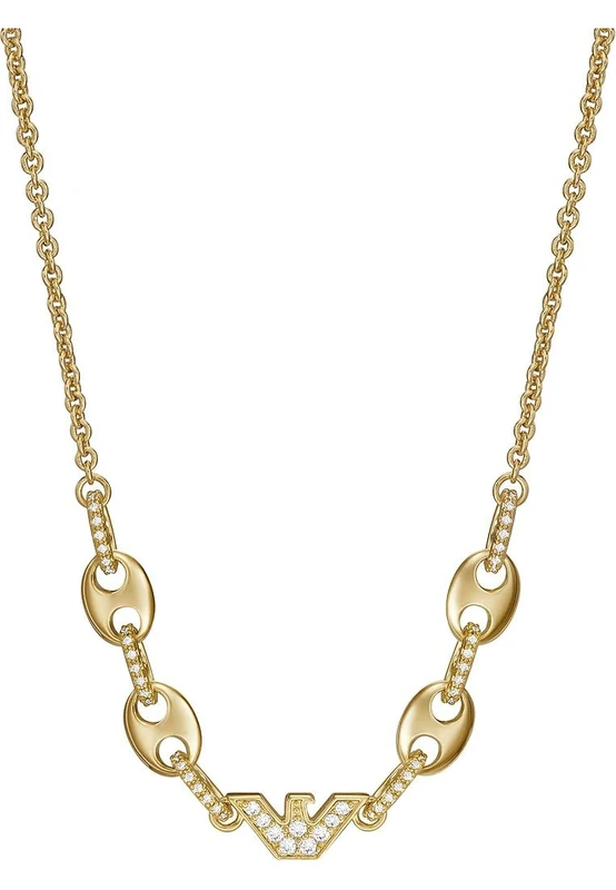Emporio Armani Women's gold tone lobster clasp closure brass necklace