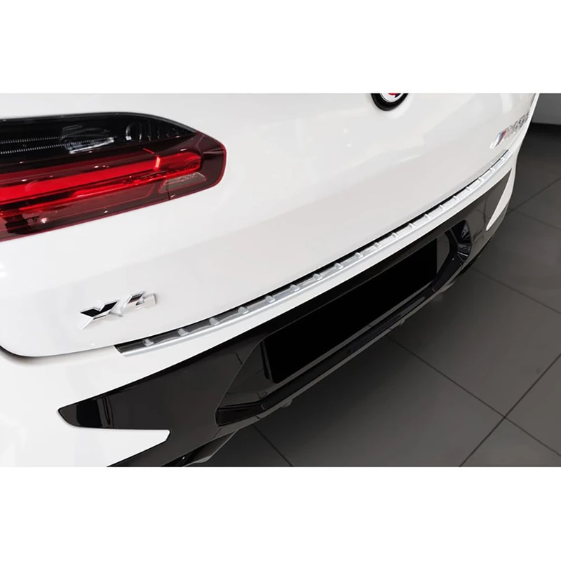 Avisa Stainless Steel Rear bumper protector compatible with BMW X4 G02 FL 2021- with M-Pakage 'Ribs'