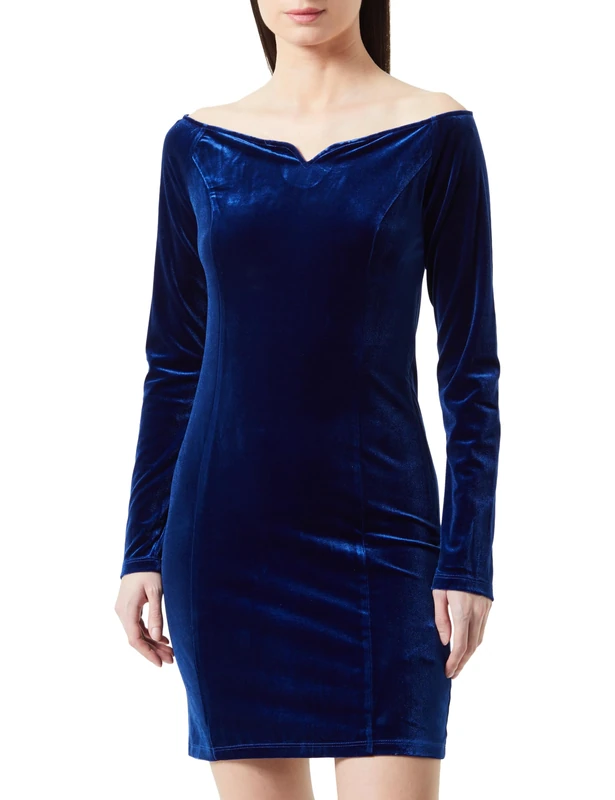 faina Women's Mini Long Sleeve Dress, Blue, S