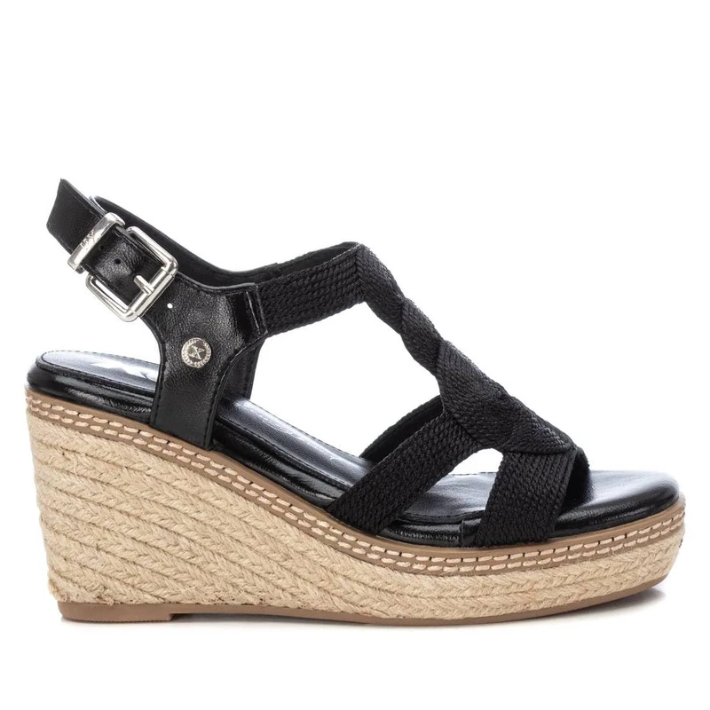 XTI Women's 142320 Wedge Sandals, black, 4 UK - Image 1