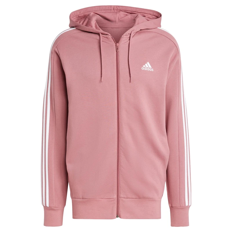 adidas Men's Essentials French Terry 3-Stripes Full-Zip Track Top, XL Tall 3 inch