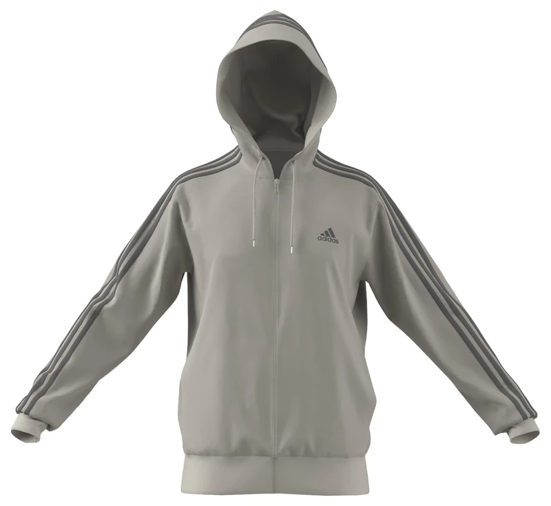 adidas Men's Essentials French Terry 3-Stripes Full-Zip Track Top, XXL Tall 2 inch (Plus Size)