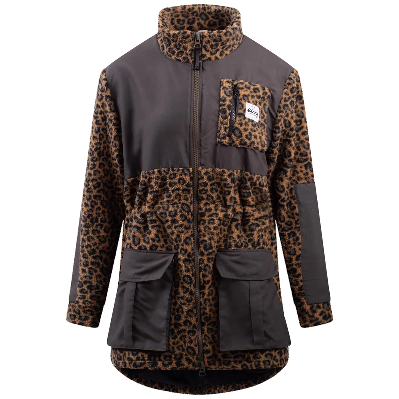 Eivy Women's Field Sherpa Jacket Fleece, Leopard, M