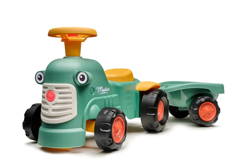 FALK - Maurice Green Tractor Carrier with Trailer - From 12 Months - 90% Recycled Plastic - Made in France - 901C