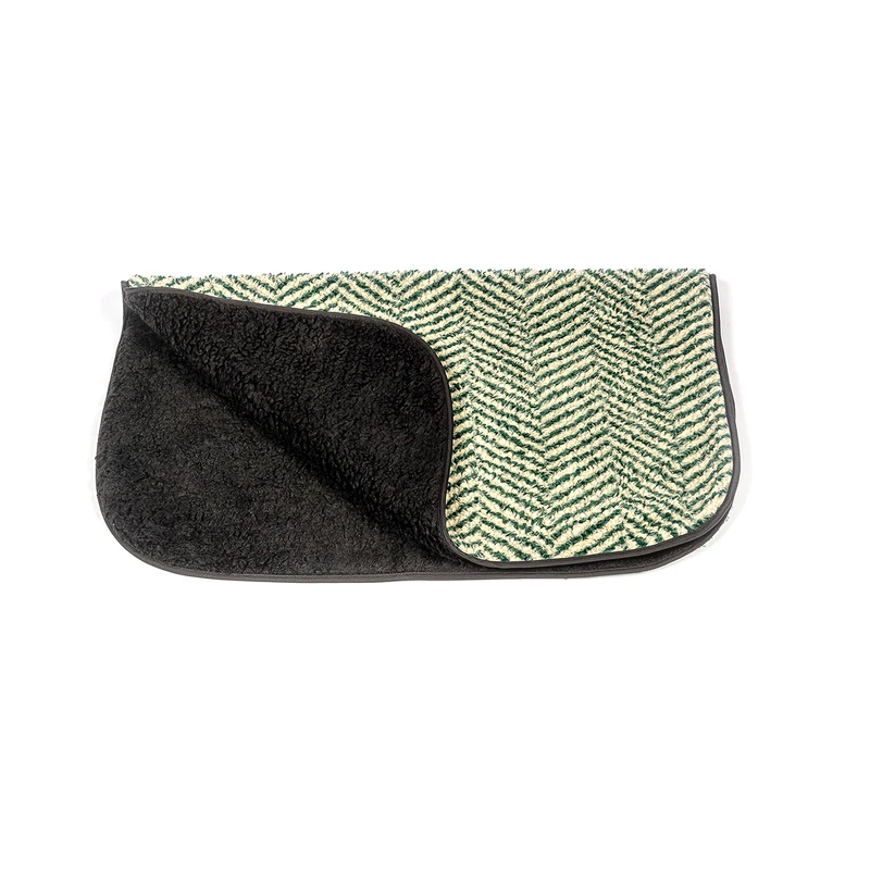 Danish Design Green Herringbone - Sherpa Fleece Blanket for Adult/Senior/Puppy Bedding - Blanket Large - Image 1