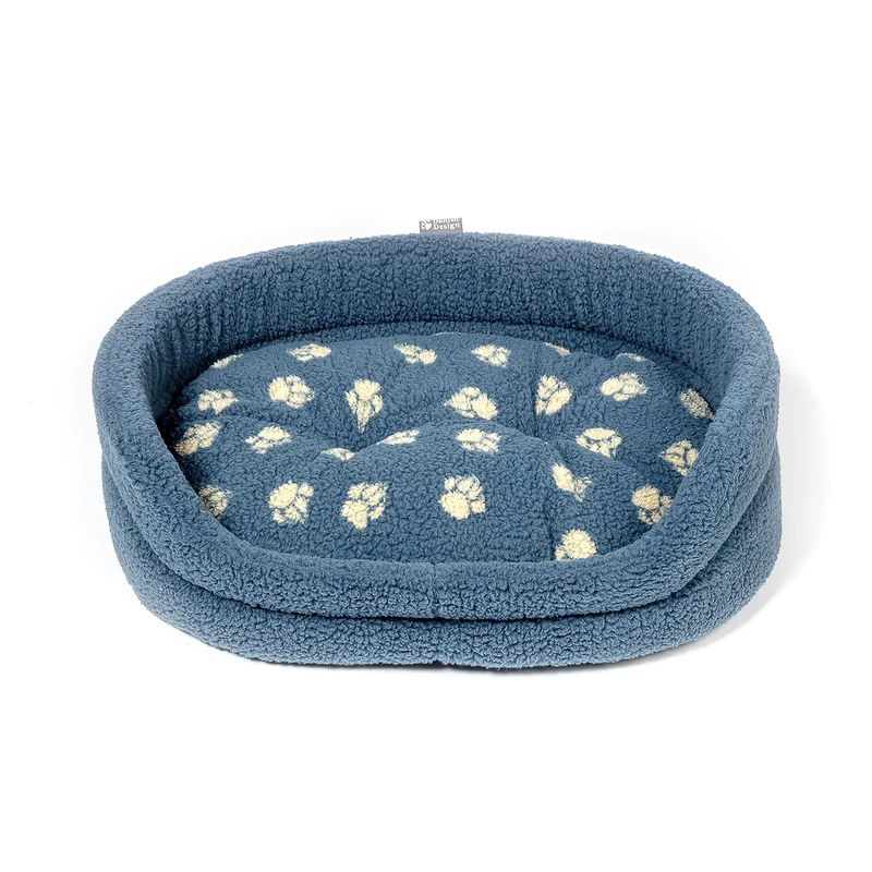 Danish Design Harbour Paw - Sherpa Fleece Slumber Bed Grey Dog Bed for Adult/Senior/Puppy Beds - 24in
