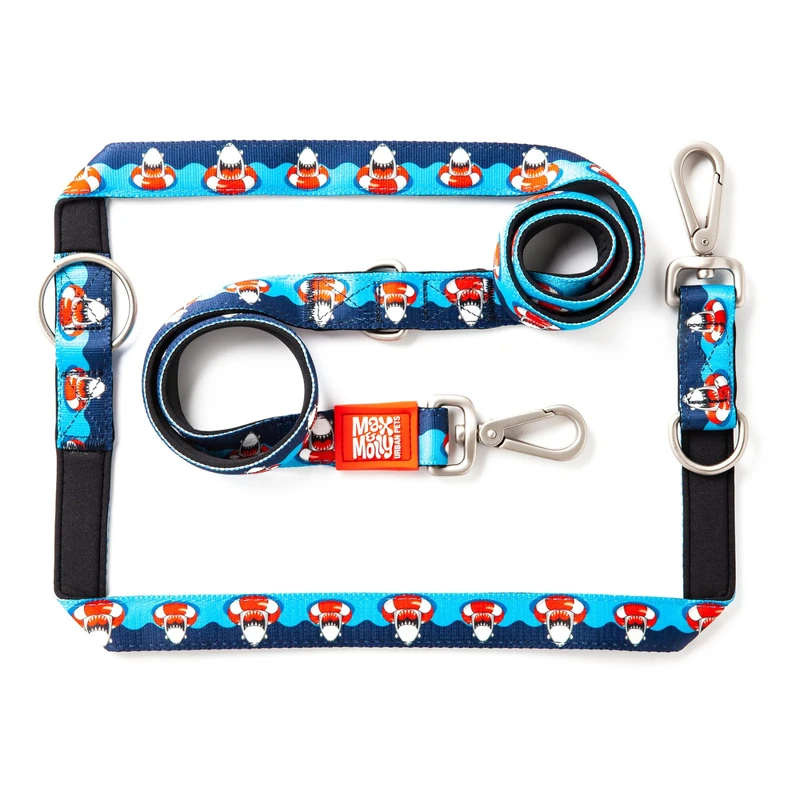 Max & Molly Frenzy Shark Dog Lead - 2m Padded Multifunctional