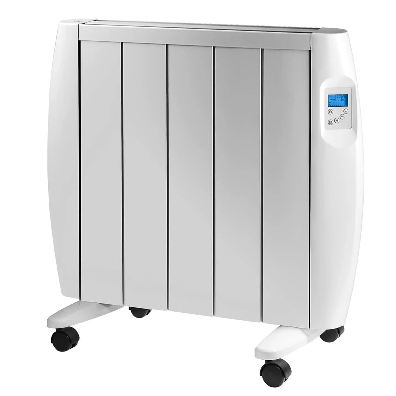 Daewoo Ceramic Heater, 1500W, Stylish, Wall Mount Or Free Standing Radiator, Safety Tip Over Switch, Overheat Protection, 7 Day Program Timer, LCD Display, Adjustable Thermostat, Anti-Frost, White