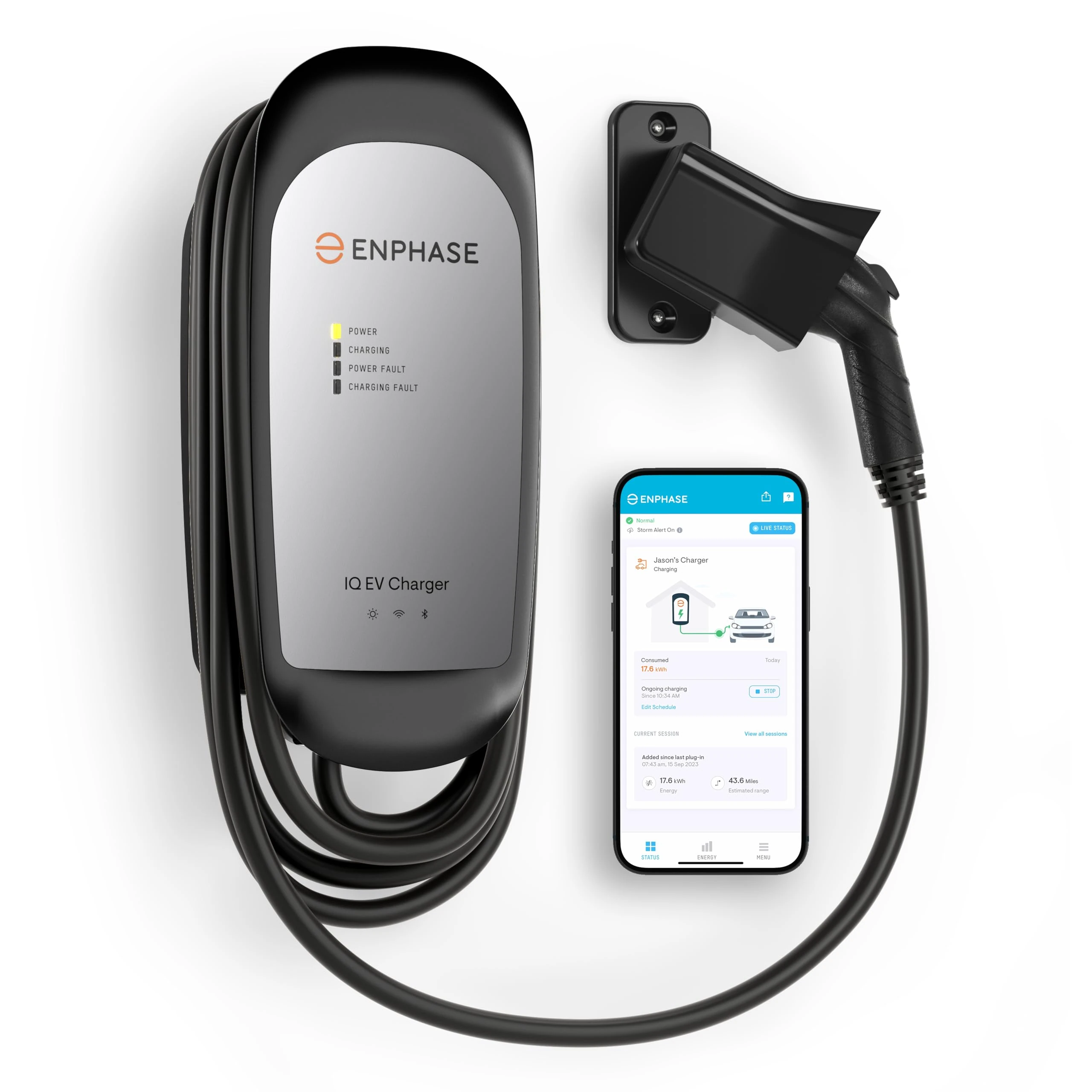 32 Amp Smart Level 2 EV Charger - Enphase IQ 40 (Formerly ClipperCreek), Hardwired, Electric Car Charger with J1772 Connector, 5-Year Warranty, 25ft Cable for Home Use