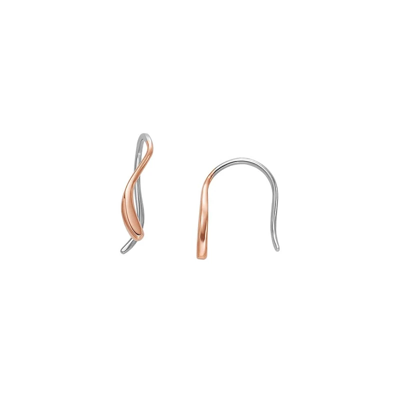 Skagen Women's Essential Waves Rose Gold-Tone Stainless Steel Drop Earrings, SKJ1781791