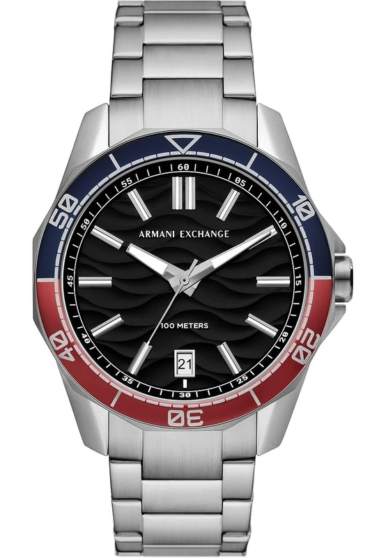 Armani Exchange Watch for Men, Quartz Movement and 44mm Case Size with Stainless Steel, Leather or Silicone Strap
