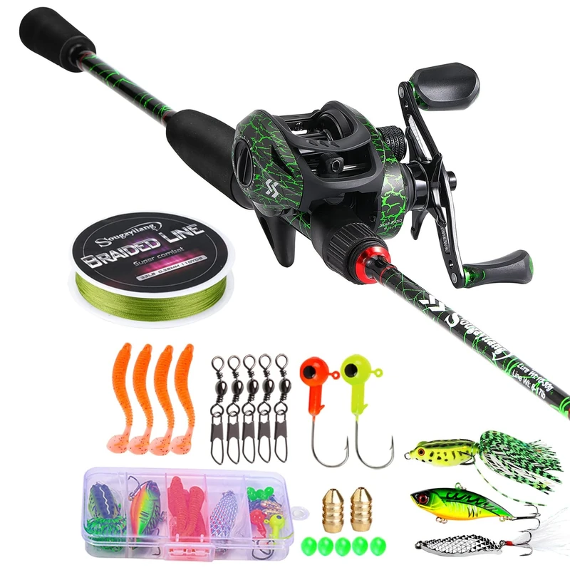 Sougayilang Fishing Rod Combo, Baitcasting & Spinning Reel with IM6 Graphite Blank Rods