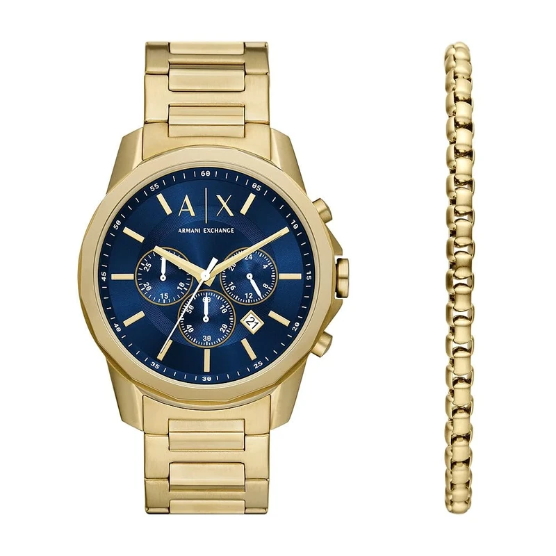 Armani Exchange Watch for Men, Chronograph Movement and 44mm Case Size with Stainless Steel, Leather or Silicone Strap