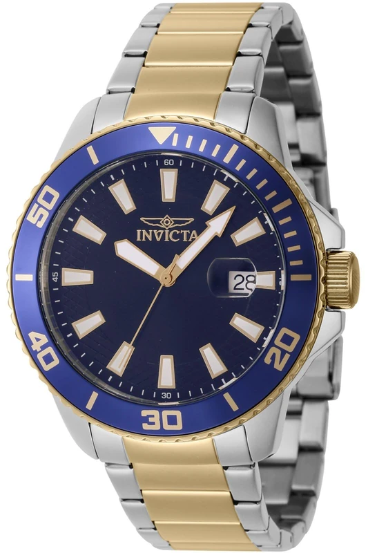 Invicta Pro Diver 46071 Men's Watch - Waterproof - Analogue - Quartz Movement - Stainless Steel with Blue dial - 45mm