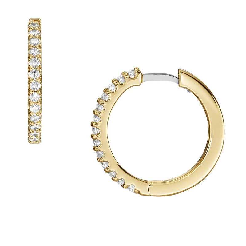 Fossil Women's Brass or sterling silver with hoop closure Earrings