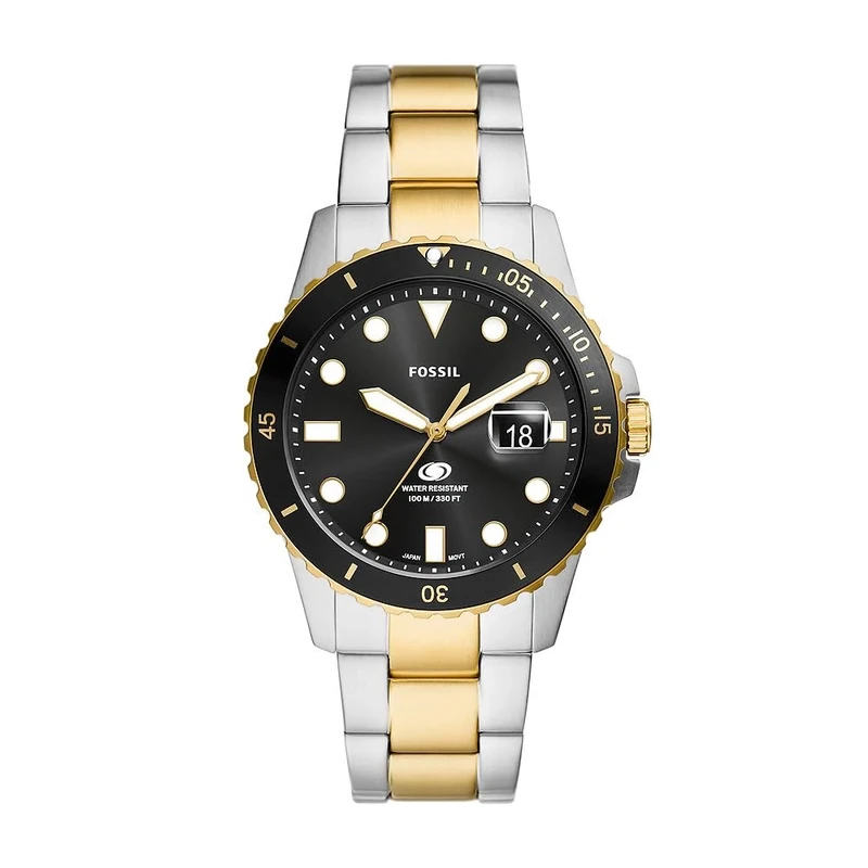 Fossil Blue Watch - 42mm Quartz, Two-Tone Steel, 100m Water Resistant