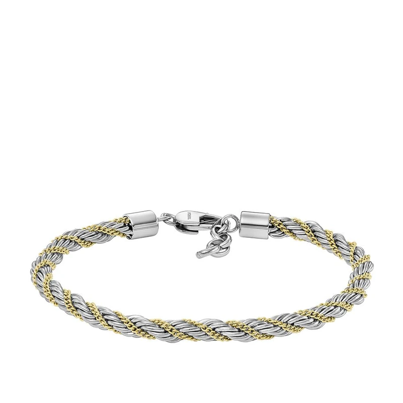 Fossil Men's Bold Chains Two-Tone Stainless Steel Chain Bracelet, JF04607998