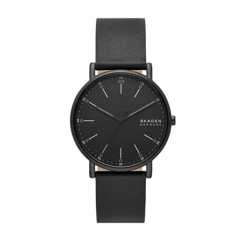 SKAGEN Signatur Watch for Men, Quartz Three Hand Movement with Leather Strap