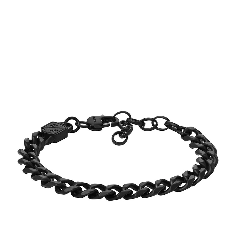 Fossil Men's Bold Chains Black Stainless Steel Chain Bracelet, JF04634001