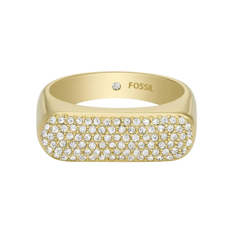 Fossil 32025865 Women's Ring Stainless Steel Glass Stone, 49, Stainless Steel, Cubic Zirconia - Image 1