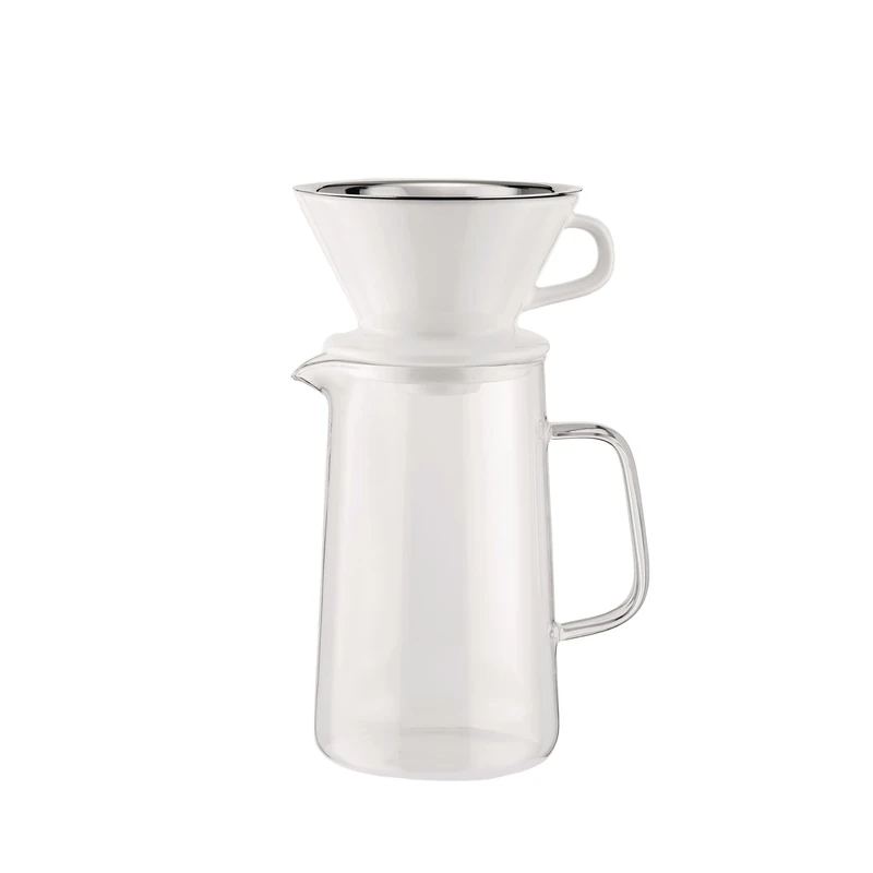 Alessi Slow Coffee KT01S1 Design Slow Coffee Set with Carafe, Filter Holder and Mesh Filter 18/10 Stainless Steel