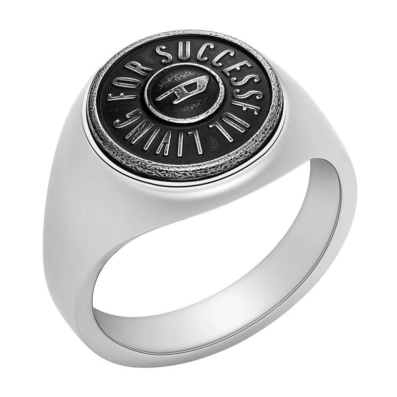 Diesel Men's Stainless Steel Signet Rings